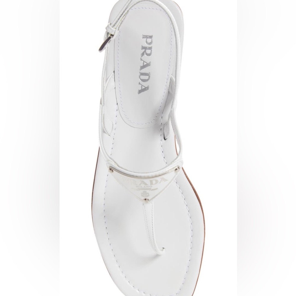 NEW Prada triangle logo sandal sz 5